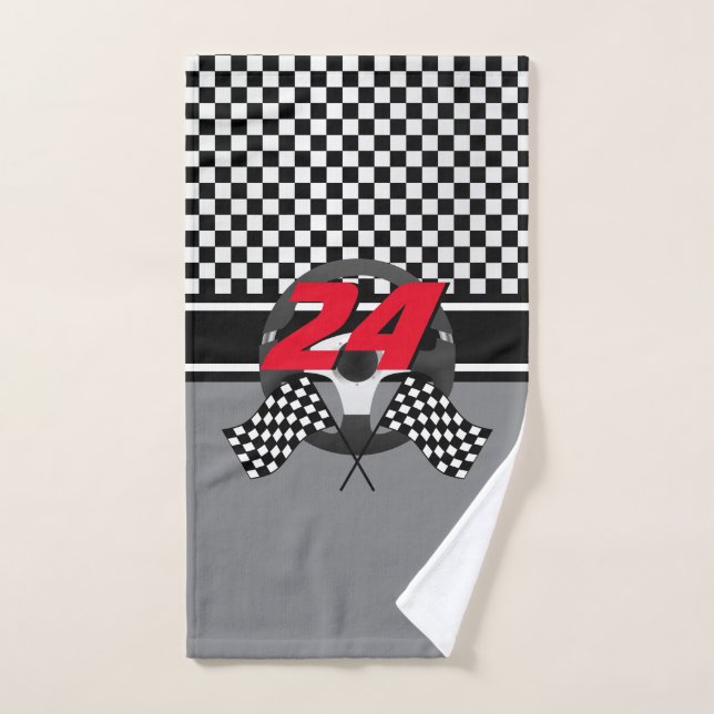 Schwarz-Weiß-Racing Badhandtuch Set (Handtuch)