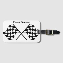 Schwarz-Weiß-Racing-Fahne Gepäckanhänger