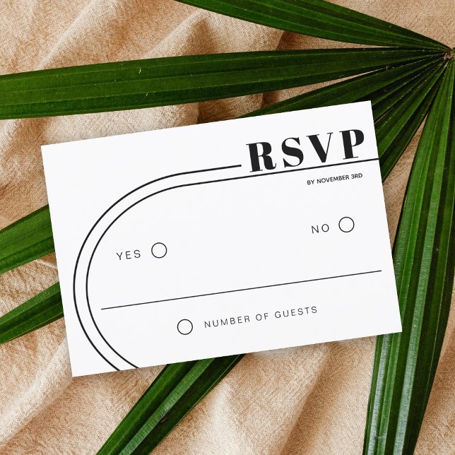 Schwarz-Weiß-Rahmen minimalistische Hochzeit RSVP Karte (Von Creator hochgeladen)