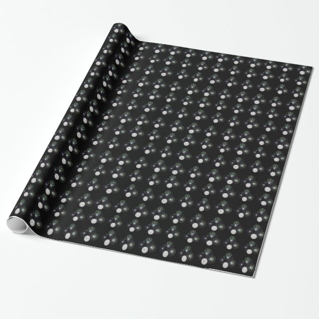 Schwarz-Weiß-Rasen-Muster. Geschenkpapier (Ungerollt)