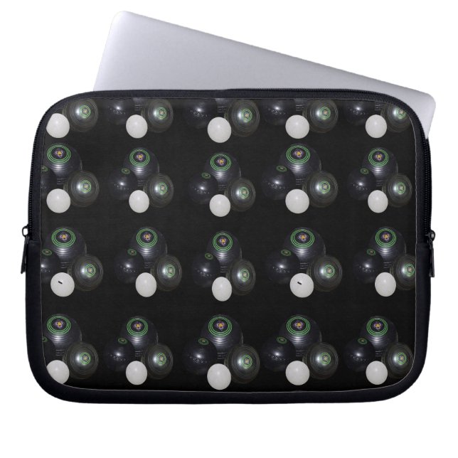 Schwarz-Weiß-Rasen-Muster. Laptopschutzhülle (Vorderseite)