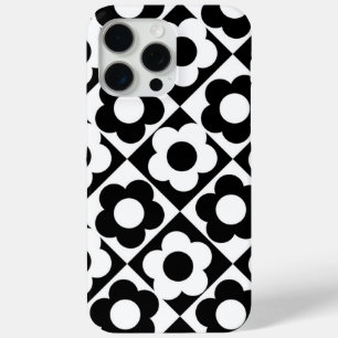 Schwarz-Weiß-Rauten-Karo-Blumenmuster Case-Mate iPhone Hülle