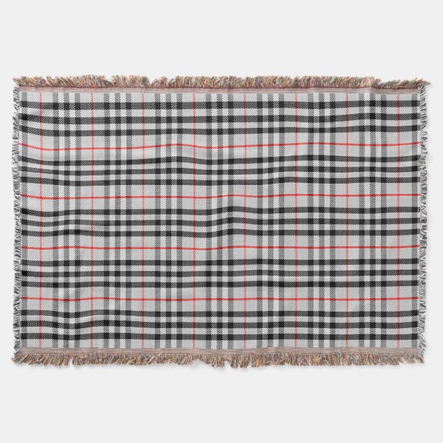 Schwarz-weiß Red Gingham | Klassisches Scheckgeweb Decke (Vorderseite)