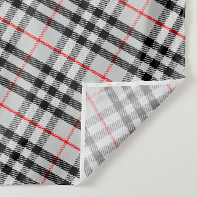 Schwarz-weiß Red Gingham | Klassisches Scheckgeweb Wandteppich (Detail)