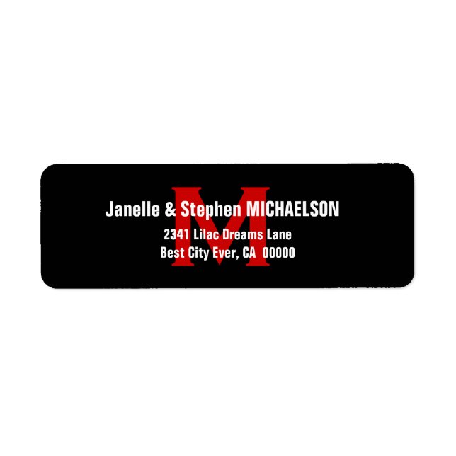 Schwarz-weiß Red Modern Monogram Ver 3 S306 (Vorne)