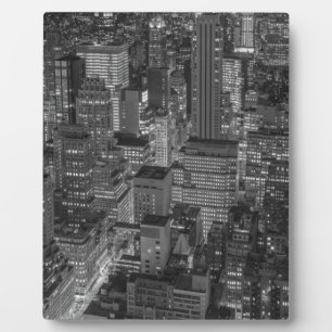 Schwarz-weiß Red New York City Skyline Fotoplatte