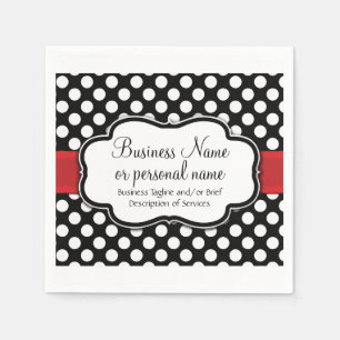Schwarz-weiß Red Polka Dot Retro Niedlich Consulta Serviette