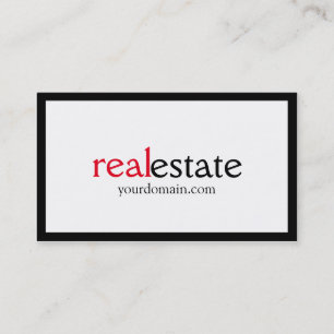 Schwarz-weiß Red Real Anwesen Agent Business Card Visitenkarte