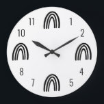 Schwarz/Weiß Regenbogen Kids Wall Clock Große Wanduhr<br><div class="desc">Jeden Tag fügen wir neue Designs hinzu!</div>
