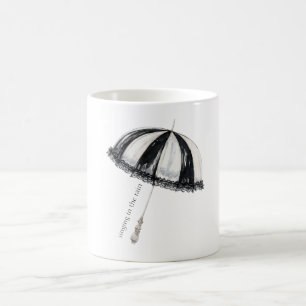 Schwarz Weiß Regenschirm Kaffeetasse