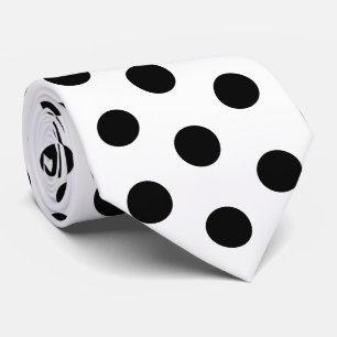 Schwarz-Weiß-Rennseiden-Polka-Punkt-Derby Krawatte