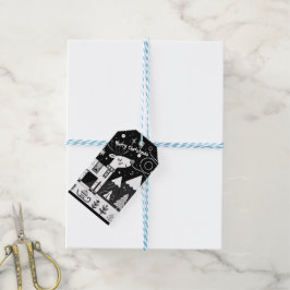 Schwarz-Weiß-Rentier-Muster Geschenkanhänger