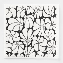 Schwarz-Weiß-Retro-70er-Blume Grafikdesign