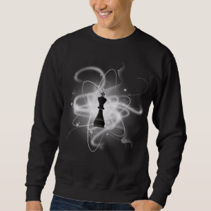 Schwarz-Weiß-Retro-Atomschachstück - König Sweatshirt