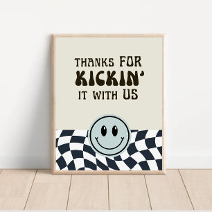 Schwarz-Weiß-Retro Danke für das Kickin-Lebensmitt Poster