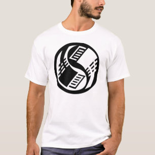 Schwarz-Weiß-Retro-Ethernet-Yin-Yang-Design T-Shirt