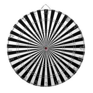 Schwarz-Weiß-Retro funky Sonnenstreifen Dartscheibe