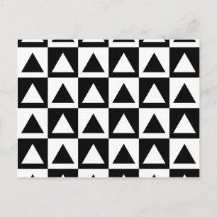 Schwarz-Weiß-Retro-Geometrien Postkarte