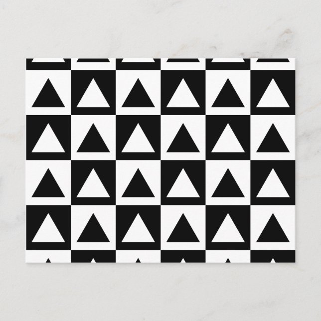 Schwarz-Weiß-Retro-Geometrien Postkarte (Vorderseite)