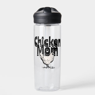 Schwarz-weiß-retro-Huhn-Mama-Personalized Trinkflasche