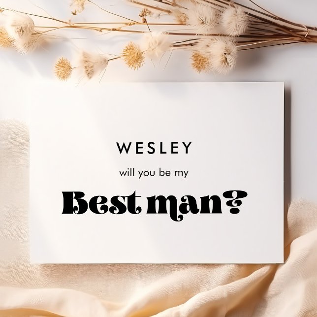 Schwarz-Weiß-Retro Werden Sie meine Trauzeuge-Kart Einladung (Von Creator hochgeladen)
