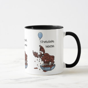 Schwarz-Weiß-Ringer-Tasse, Schokolade-Elch Tasse