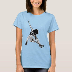 Schwarz-Weiß-Rock-Girl T-Shirt