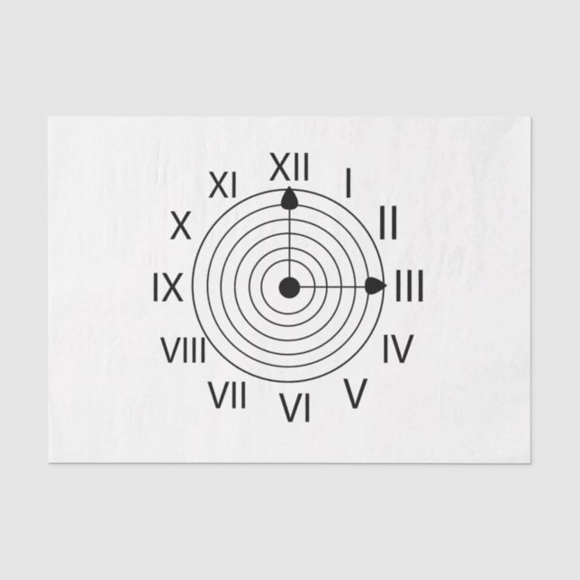 Schwarz-Weiß-Römische Uhr Seidenpapier (Vorderseite)