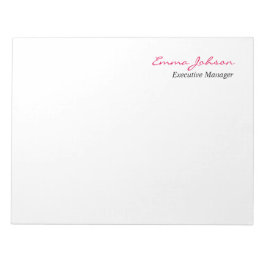 Schwarz-weiß rosa Elegant Modernes, einfaches Big Notizblock