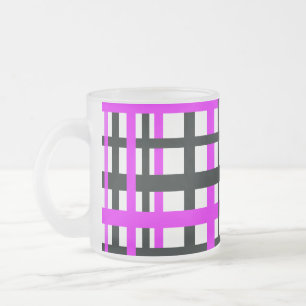 Schwarz-weiß rosa Streifen Mattglastasse