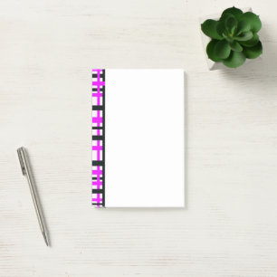 Schwarz-weiß rosa Streifen Post-it Klebezettel