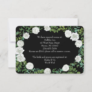 Schwarz-Weiß-Rose-Blumenhochzeit Einladung