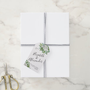 Schwarz-Weiß-Rose-Blumenhochzeit Geschenkanhänger
