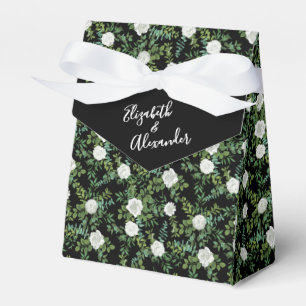 Schwarz-Weiß-Rose-Blumenhochzeit Geschenkschachtel