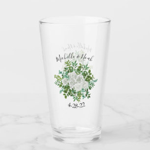 Schwarz-Weiß-Rose-Blumenhochzeit Glas