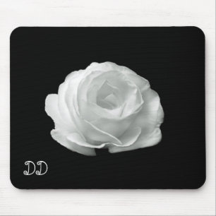 Schwarz-Weiß-Rose Mousepad