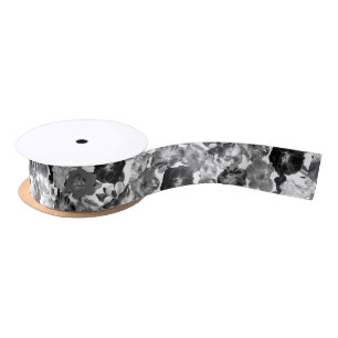 Schwarz-Weiß-Rose Satinband