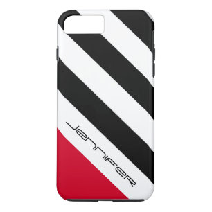 Schwarz/Weiß/Rot Minimalistisch, Name Case-Mate iPhone Hülle
