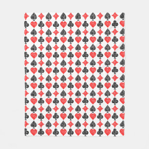 Schwarz/Weiß/Rot Spielkarte Alle Symbole Linoschni Fleecedecke