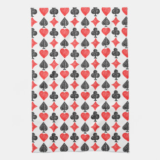Schwarz/Weiß/Rot Spielkarte Alle Symbole Linoschni Geschirrtuch