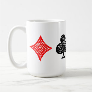 Schwarz/Weiß/Rot Spielkarte Alle Symbole Linoschni Kaffeetasse