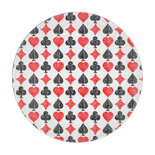 Schwarz/Weiß/Rot Spielkarte Alle Symbole Linoschni Schneidebrett