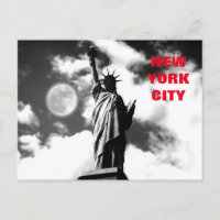 Schwarz-Weiß-Rot-Statue der Liberty New York City