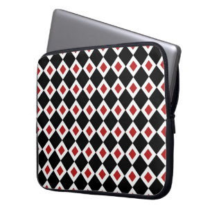 Schwarz, Weiß, Rotdiamant Laptopschutzhülle