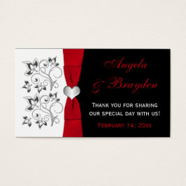 Schwarz, Weiß, Rote Blüte, Gastgeschenk Hochzeit d