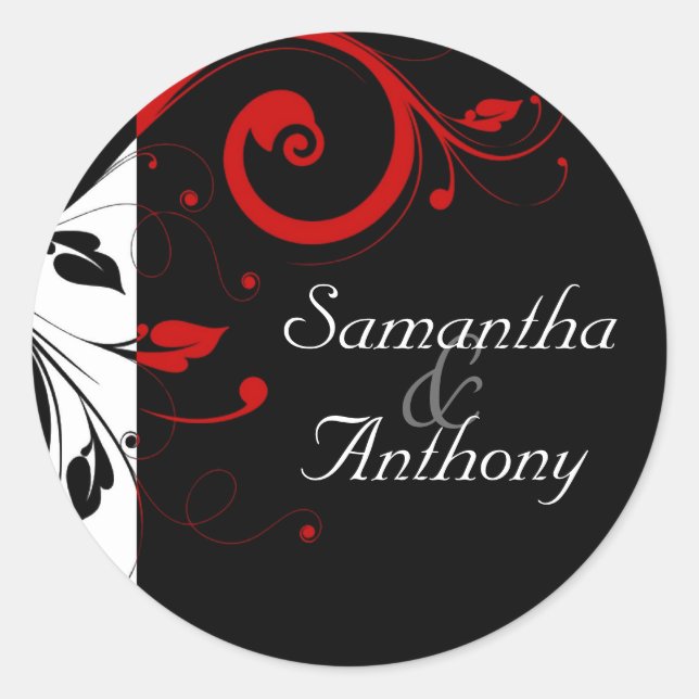 Schwarz, Weiß, Roter Umschlag Aufkleber (Vorderseite)