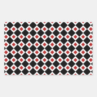 Schwarz, Weiß, rotes Diamantmuster