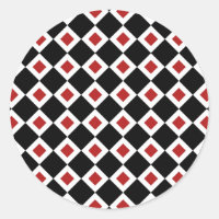 Schwarz, Weiß, rotes Diamantmuster