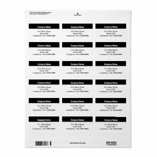 Schwarz-Weiß-Rücksendeadresse für Unternehmen Adressaufkleber