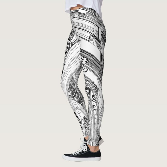 Schwarz-Weiß-Ruhe Leggings (Links)